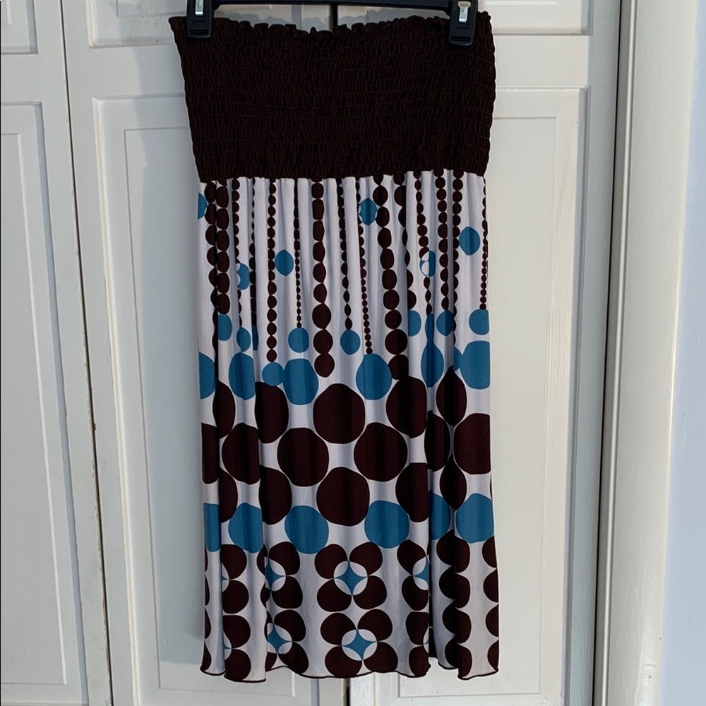 Speechless Multi-colored Midi A-Line Dress with Smocked Bodice EUC